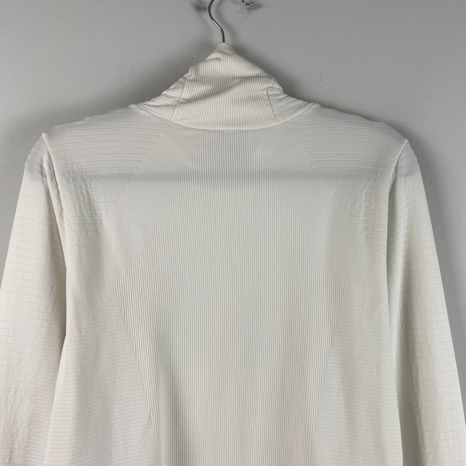 Athleta White Flurry Blizzard Rib Turtleneck Shirt Top Womens Large #631818