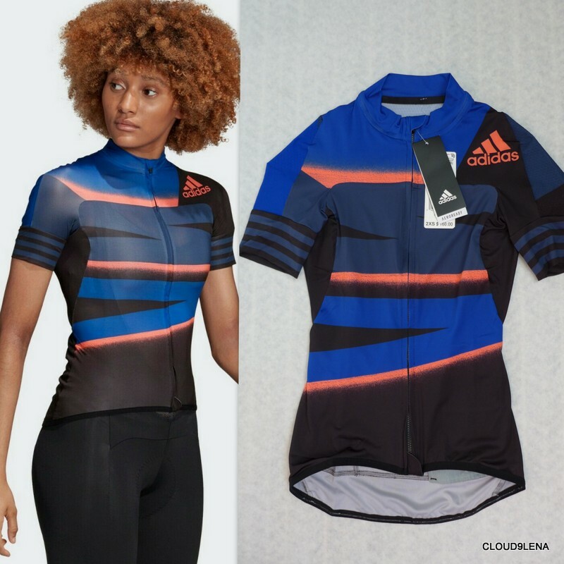 NWT Adidas Aeroready Cycling Adistar Jersey FJ6599 2XS $160 Tech Indigo/app sola