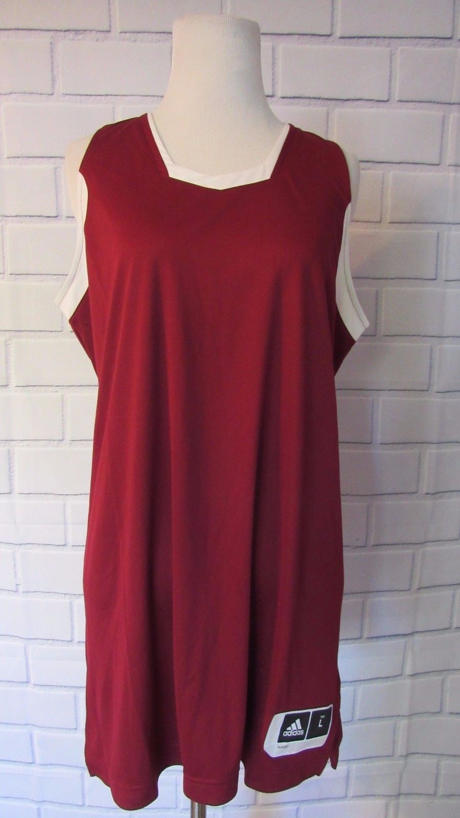 NWT ADIDAS WOMENS CRAZY LIGHT BASKETBALL JERSEY Top Tank Burgundy White Sz L