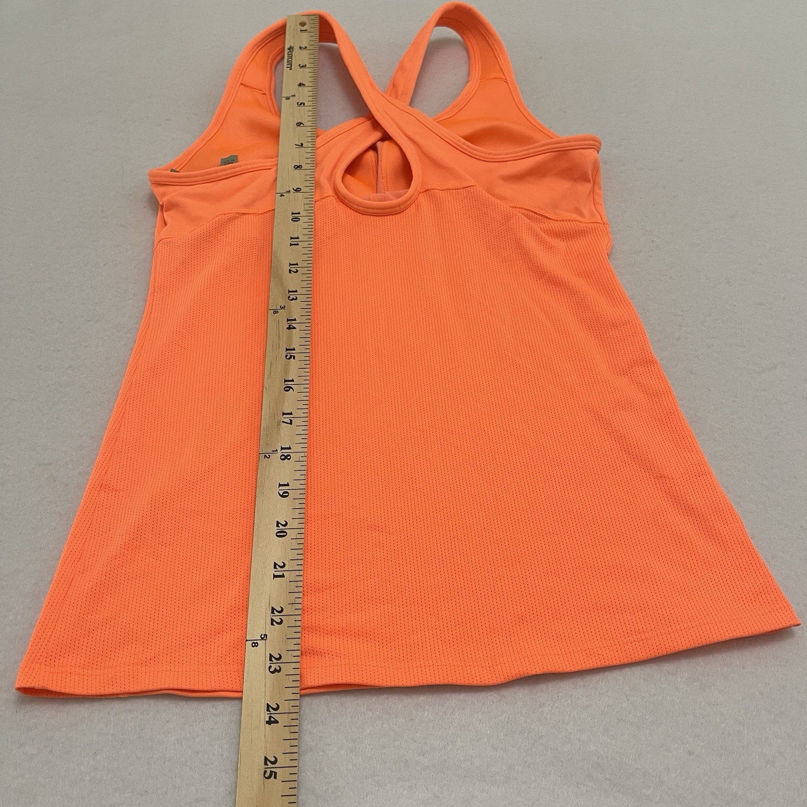 Athleta Orange Racerback Built In Shelf Bra Workout Tank Top Women’s XS Athletic