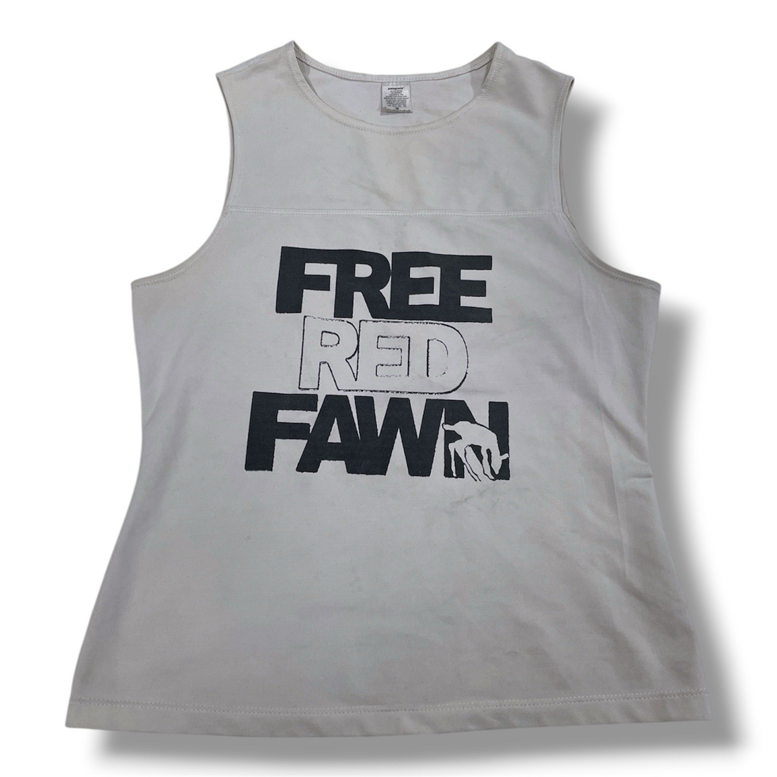 rare Patagonia activist Free Red Fawn Tank Top Women Medium Standing Rock NOdapl