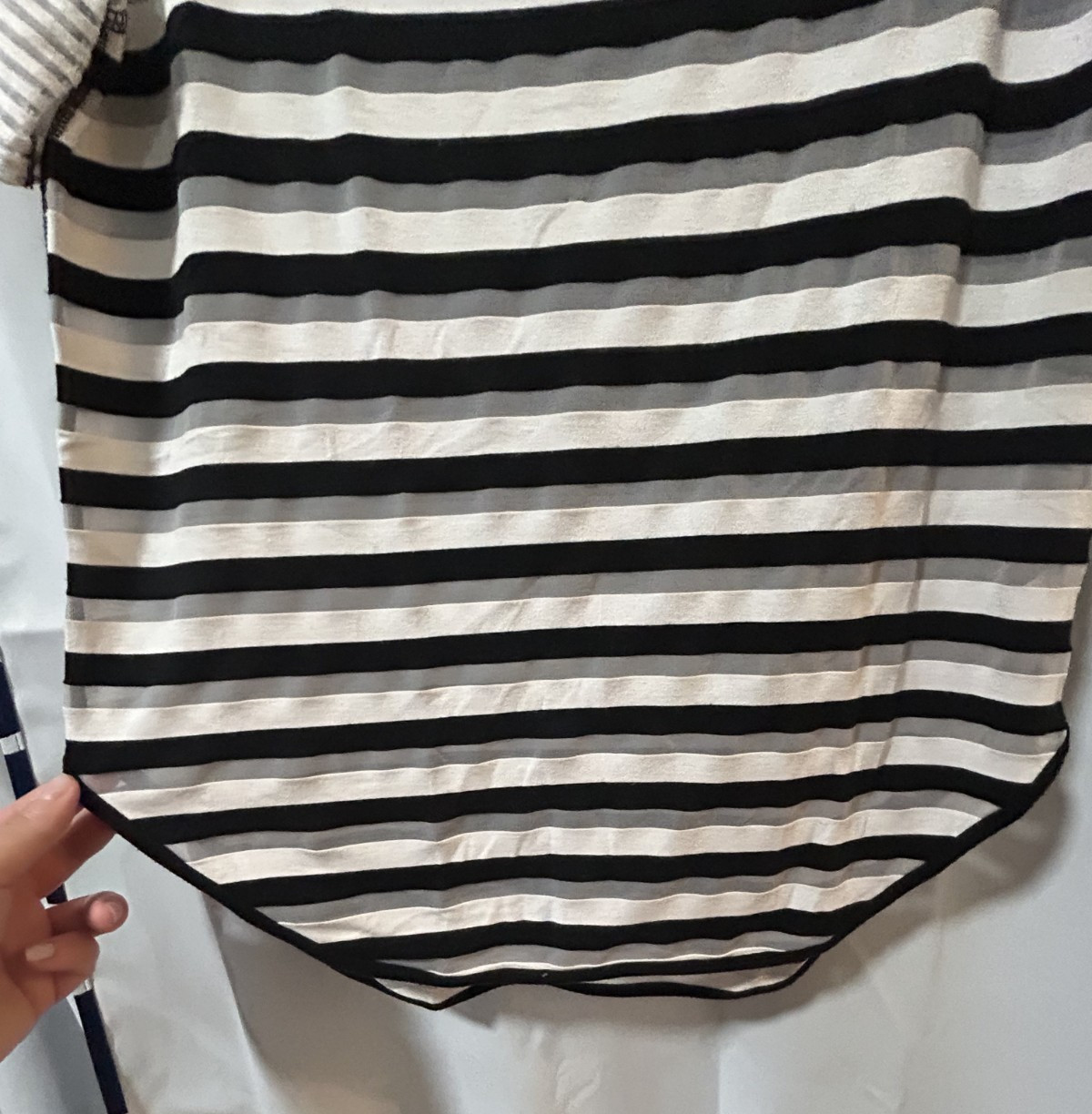 Size Small DEREK LAM 10C ATHLETA White and Black Raglan Shirt