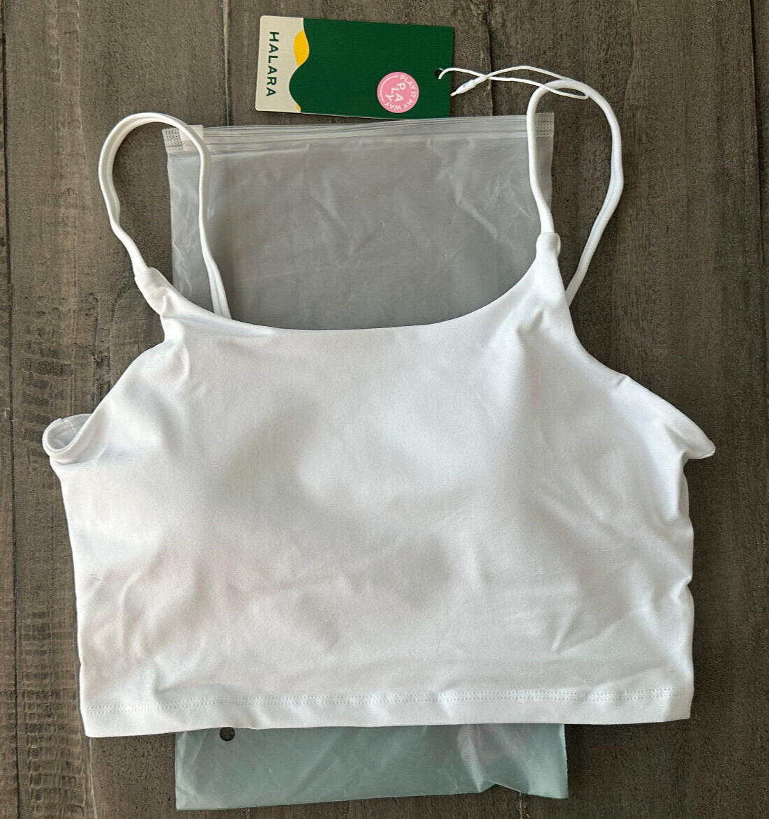 Halara Women’s Basic Padded Workout Cropped Tank Top White Size Small