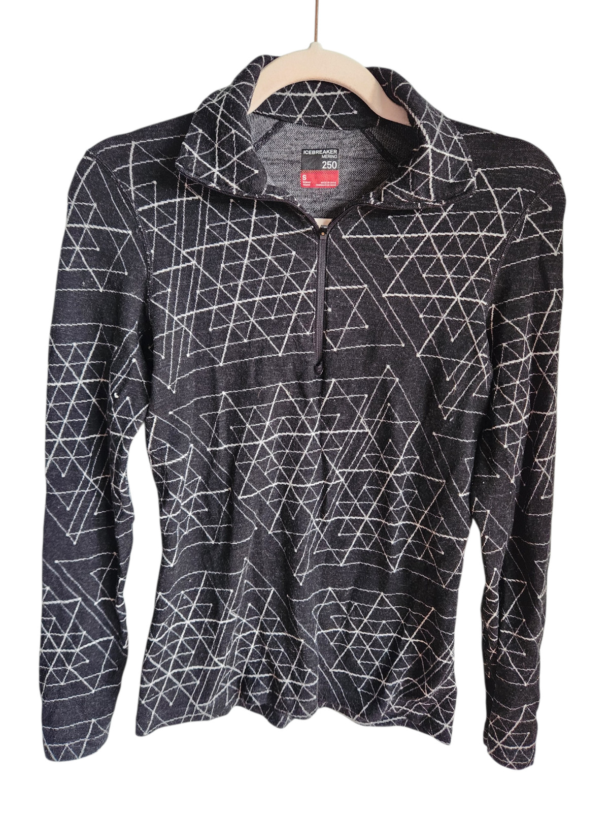 Icebreaker Merino Shirt Small Women’s Black 250 Vertex Merino Wool 1/2 Zip Base