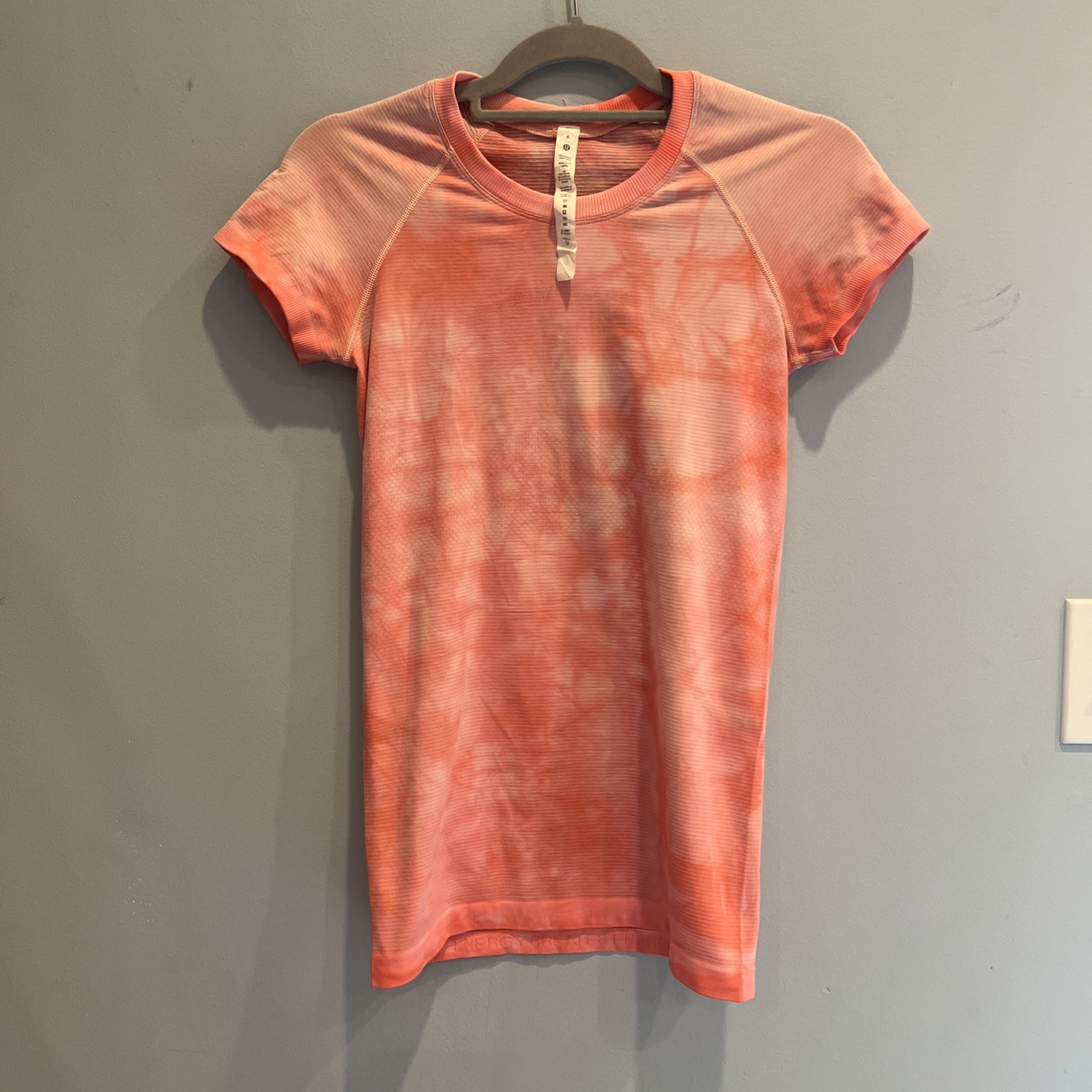 LULULEMON PINK SWIFTLY TECH SHORT SLEEVE TOP SIZE 6