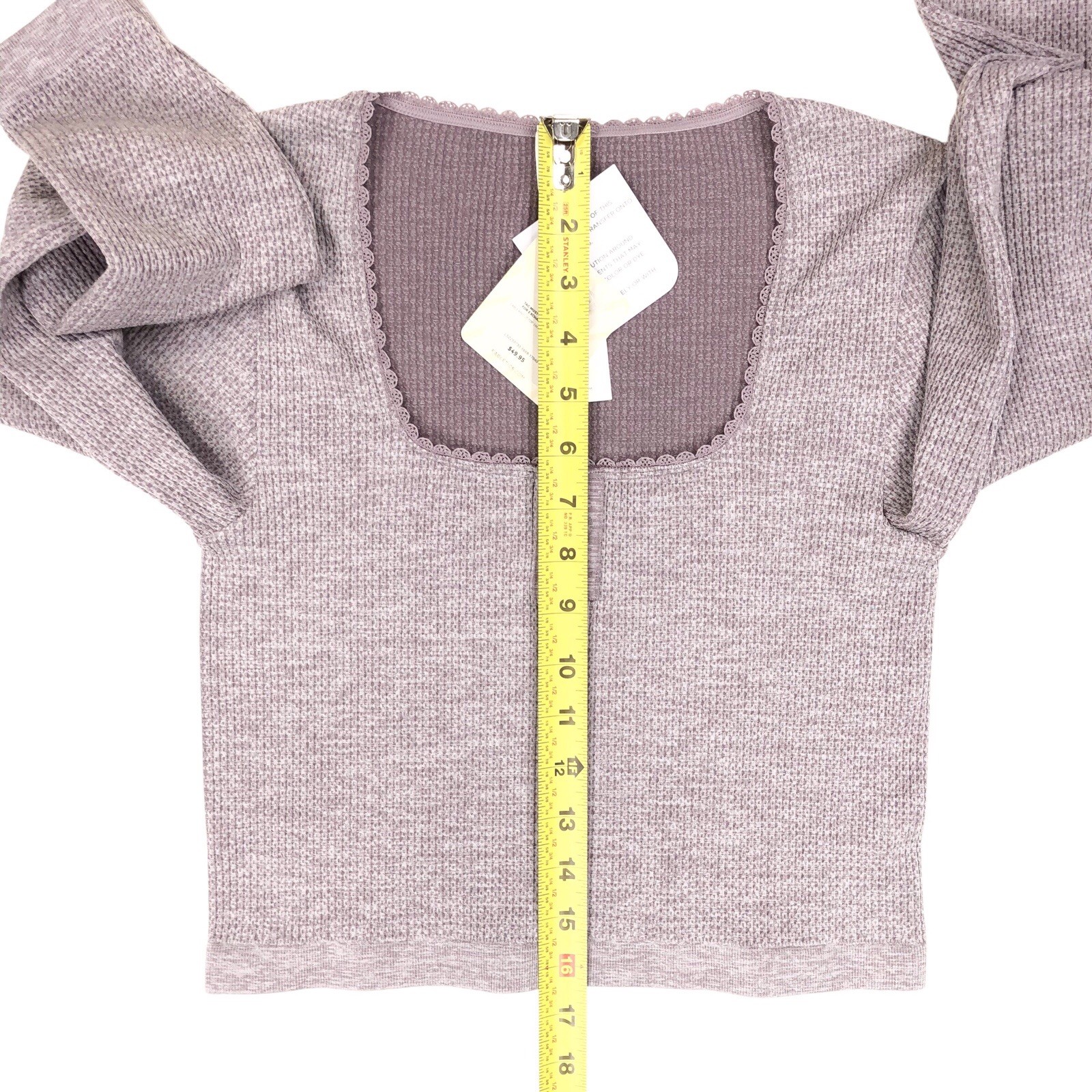 Fabletics Cable Knit Long-Sleeve Top Size Medium Light Purple NWT
