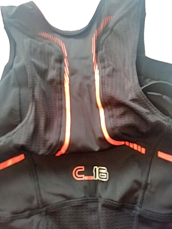 Speedo tank top. Tri Compression E16 Singlet Ex Small UK 4-6. Black/Orange. New