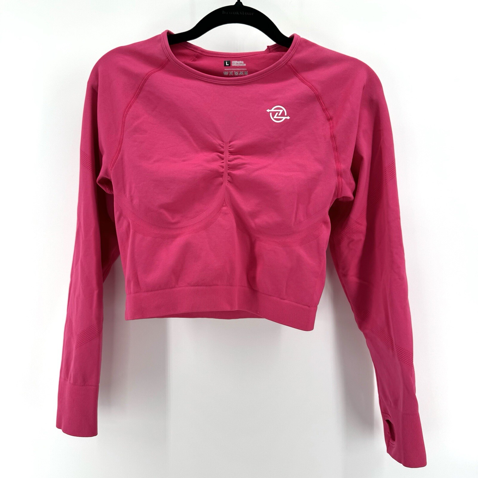 2 Piece Zoe Hot Pink Activewear Set with Long Sleeve Crop Top & Leggings
