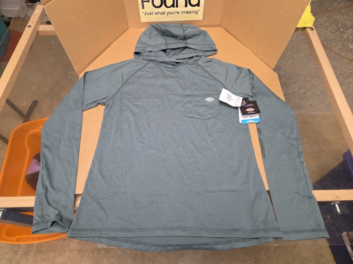 NWT Dickies Cooling Temp-IQ Performance Workwear Hooded Sun Shirt Medium Green