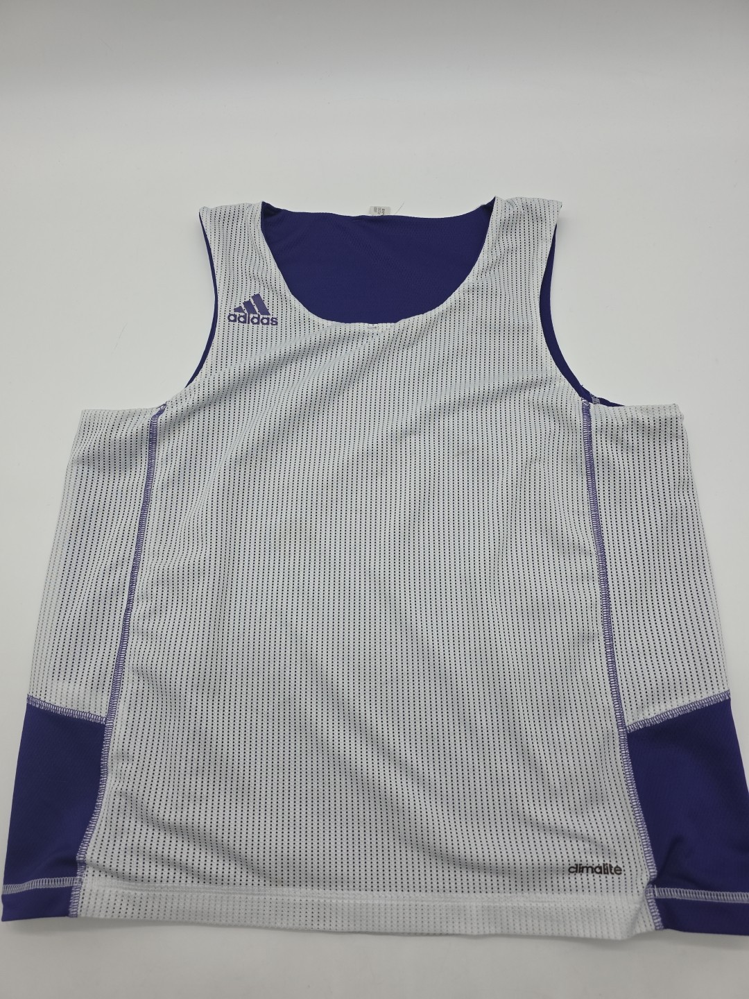 Adidas Training Tank Top Women Large Purple White Reversible..#37882