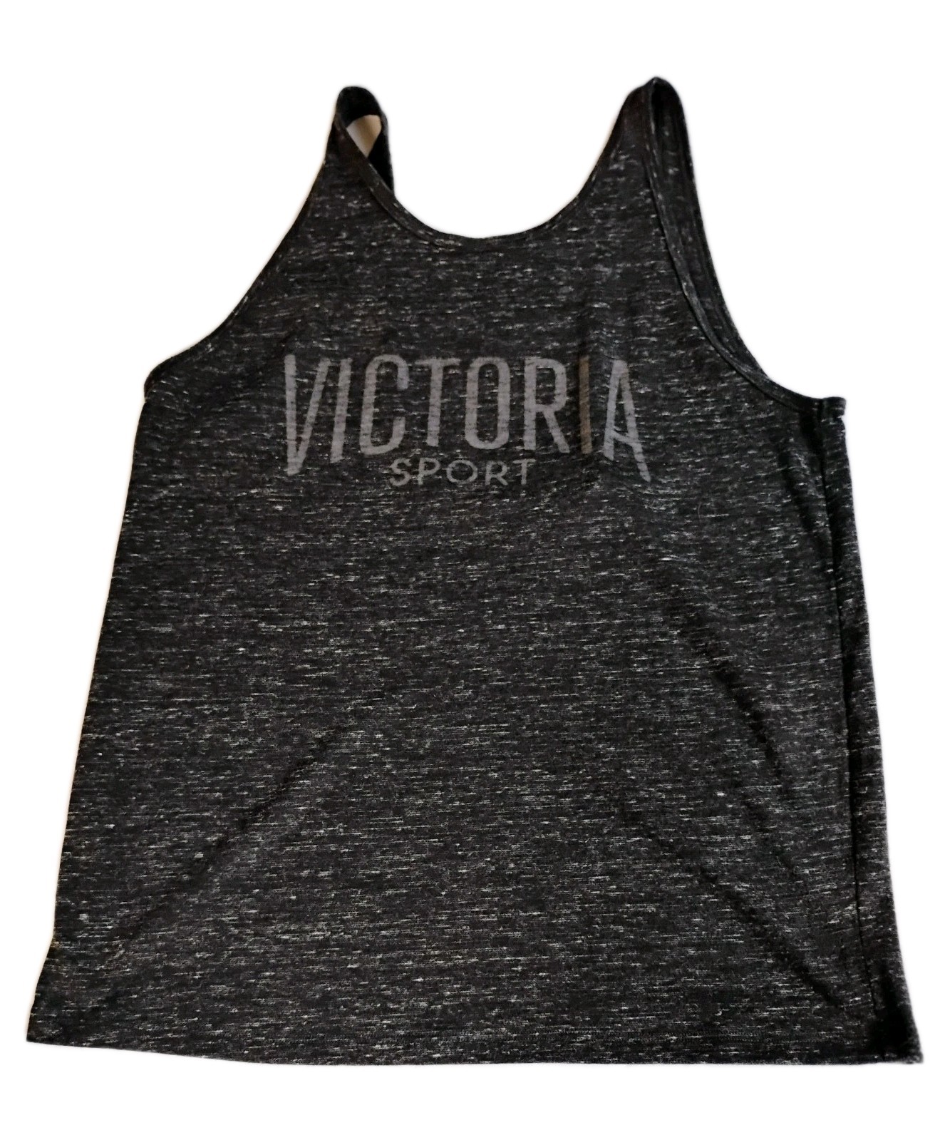 Victoria Sport Tank Top Size M Gray Heathered Racerback Gym Workout Excellent…