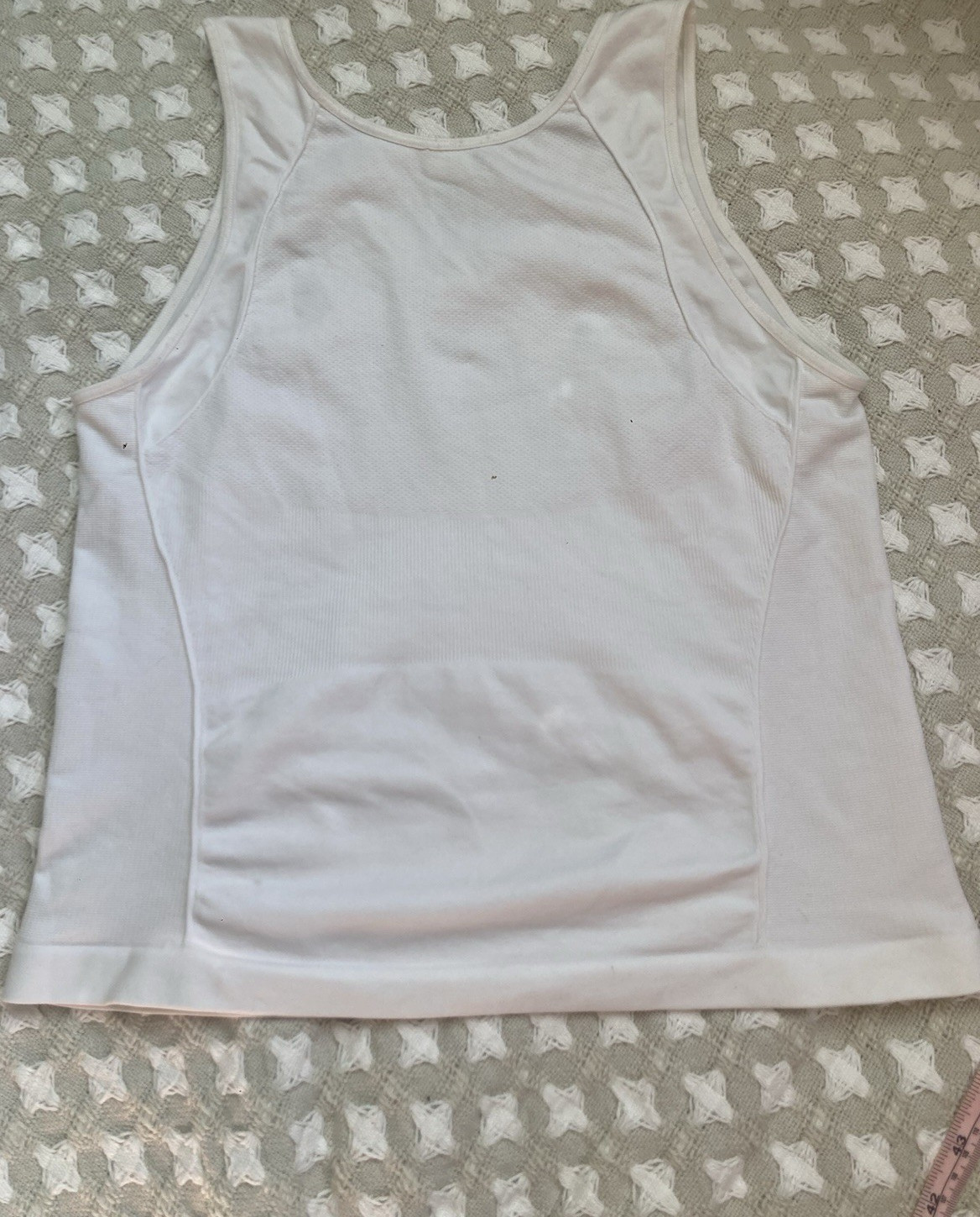 Speedo Women’s Athletic Tank Top White S/M Breathable Stretch Nylon Spandex