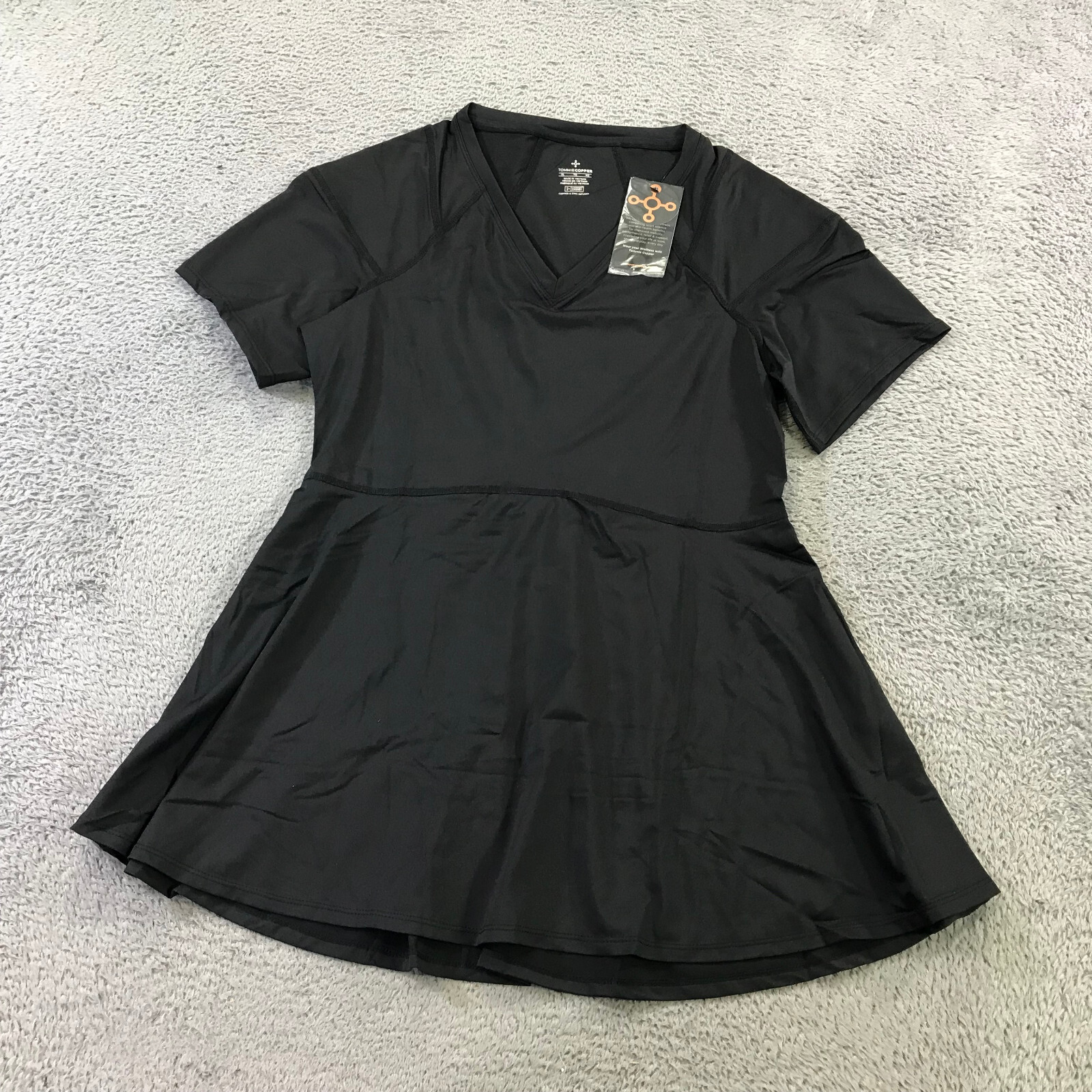 Tommie Copper Shirt Womens Extra Large V Neck Shoulder A Line Shirt Gym Training