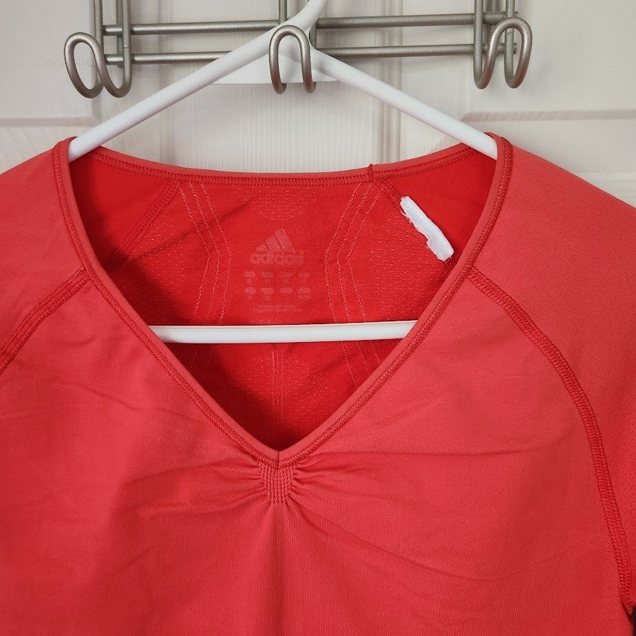 Adidas Techfit Climacool Long Sleeve Compression Top Coral Red Womens Small 253