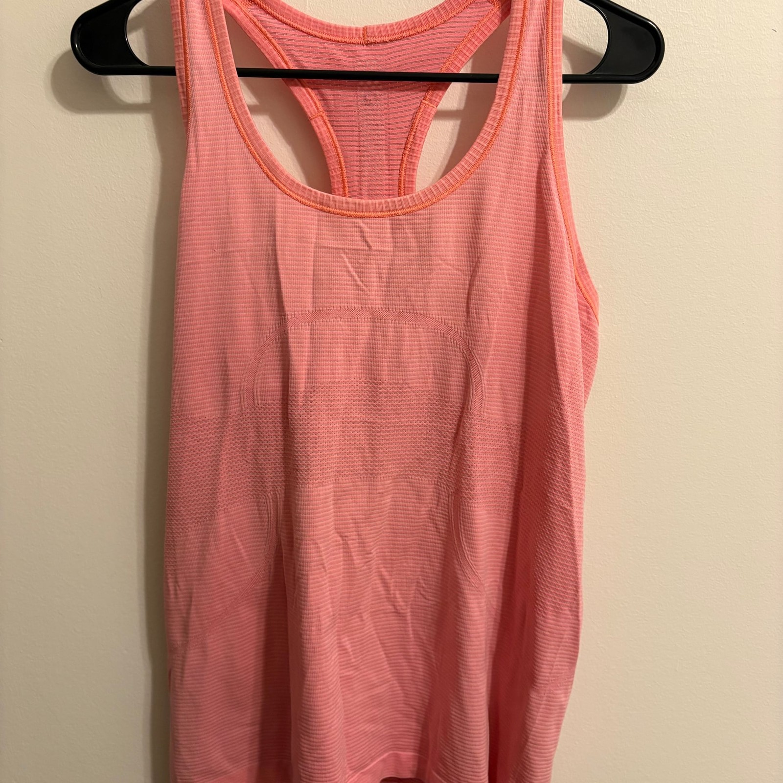 Lululemon Salute the Sun Singlet Heathered Flare Pink Stripe Tank Top