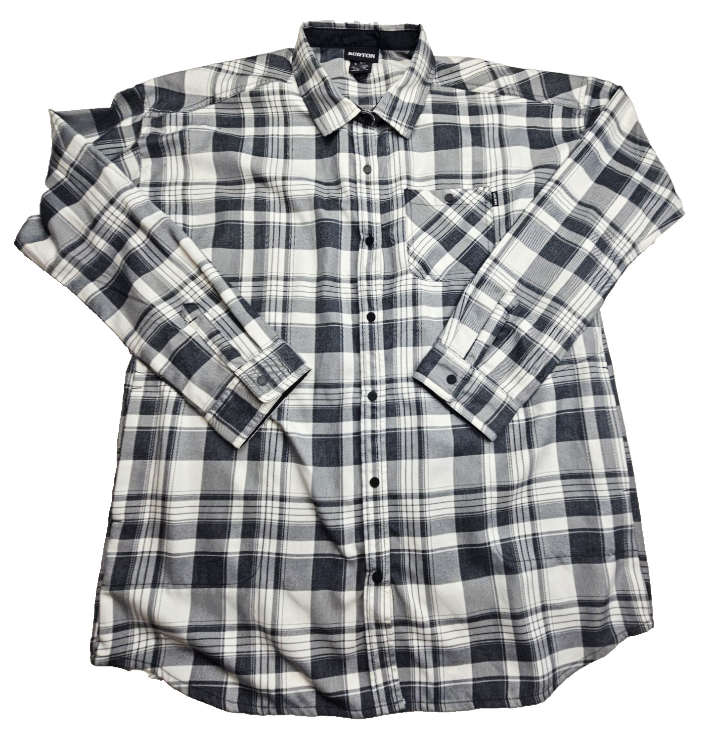 New Burton Grace Womens Black and White Plaid Technical Flannel Shirt NWT