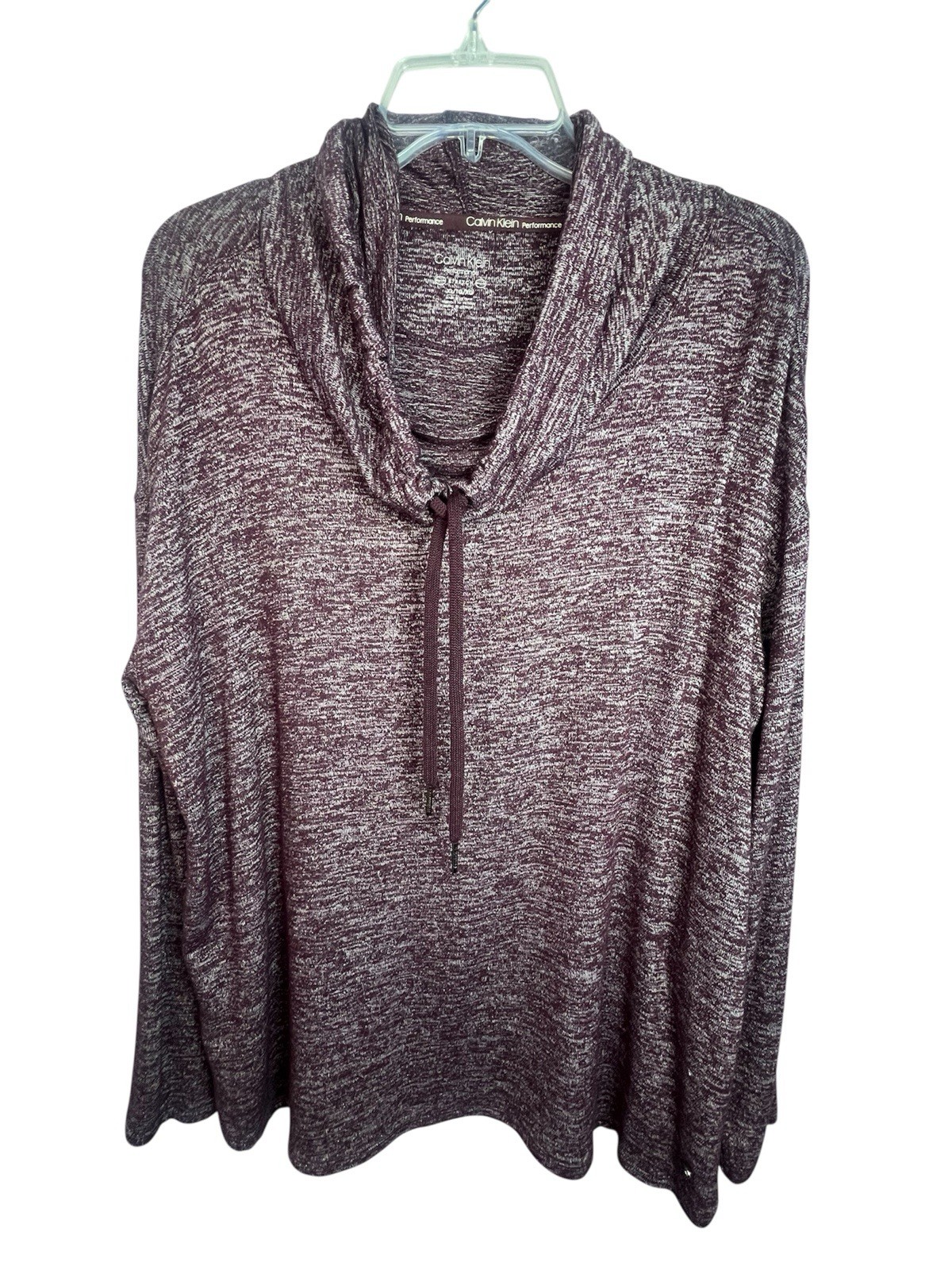 Calvin Klein Performance Cowl Neck Burgundy/Purple Top-Size Extra Large