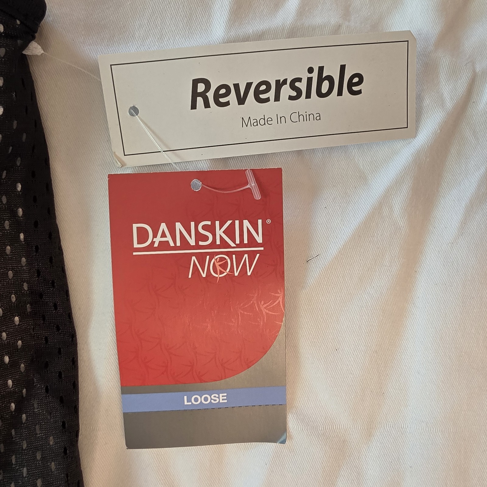 Danskin Now Women XL 16-18 Reversible Mesh Tank Top Black White Active NWT