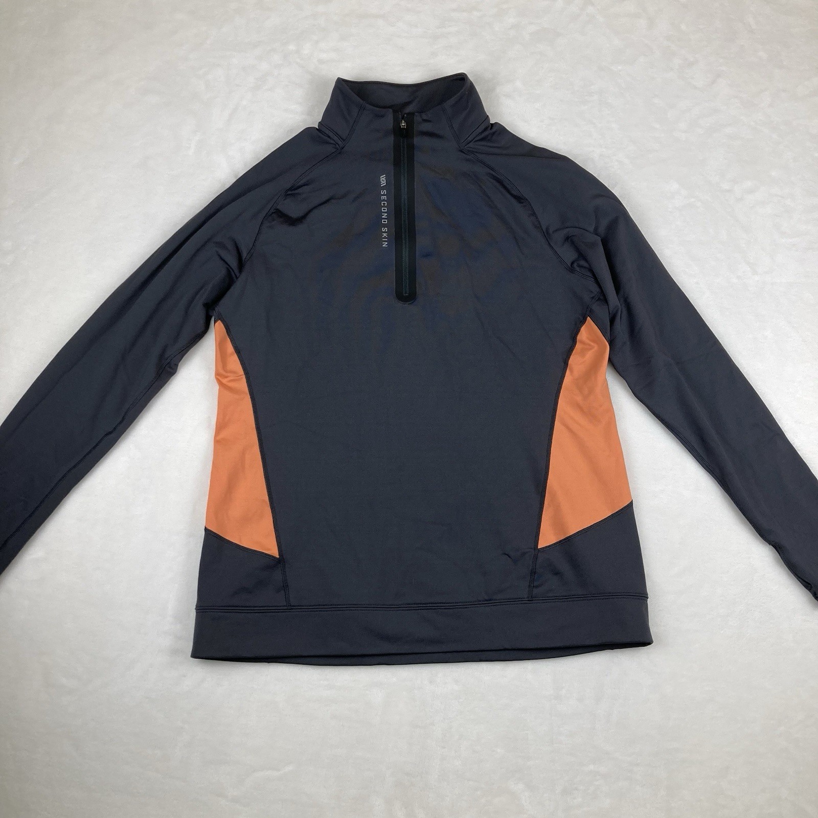 Second Skin Cold Weather Compression Shirt Women’s XL Gray 1/4 Zip Pullover Top