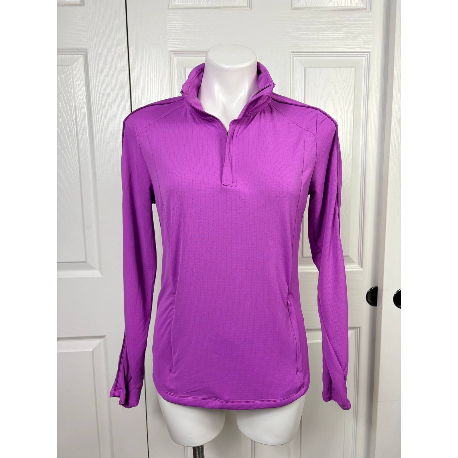 Mondetta Performance Recycled Polyester Top Puyllover 1/4 Zip Top Purple M