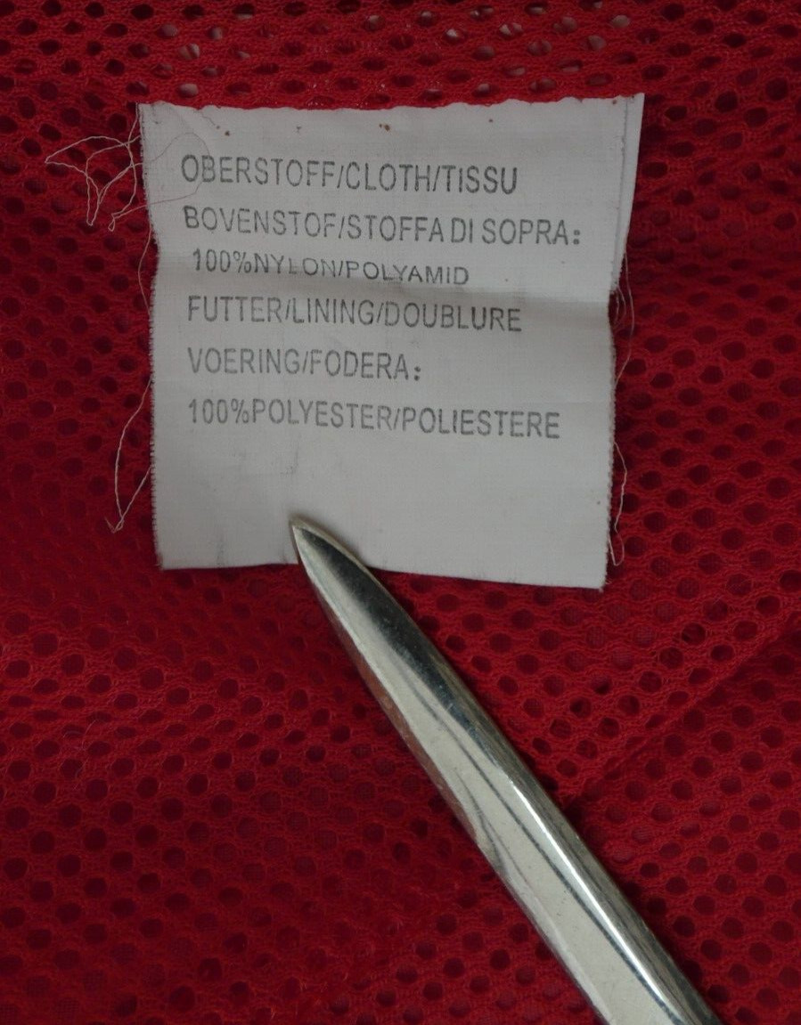 Vintage Red Nylon Jacket Lightweight Hooded Windbreaker 90s Utility UK 12