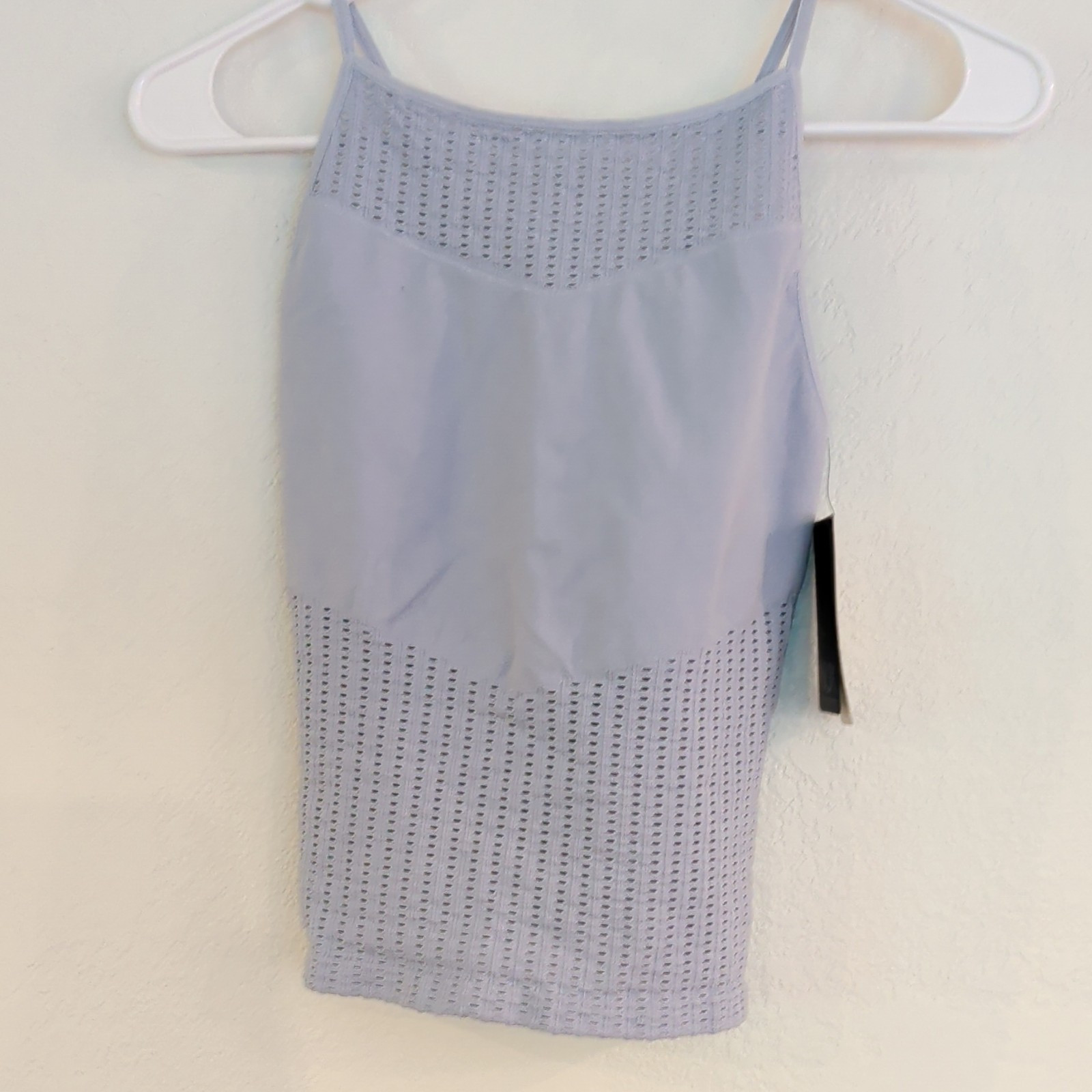 NUX Women’s Blue Breathable Mesh Compression Tank Cami Scoop Neck One Size