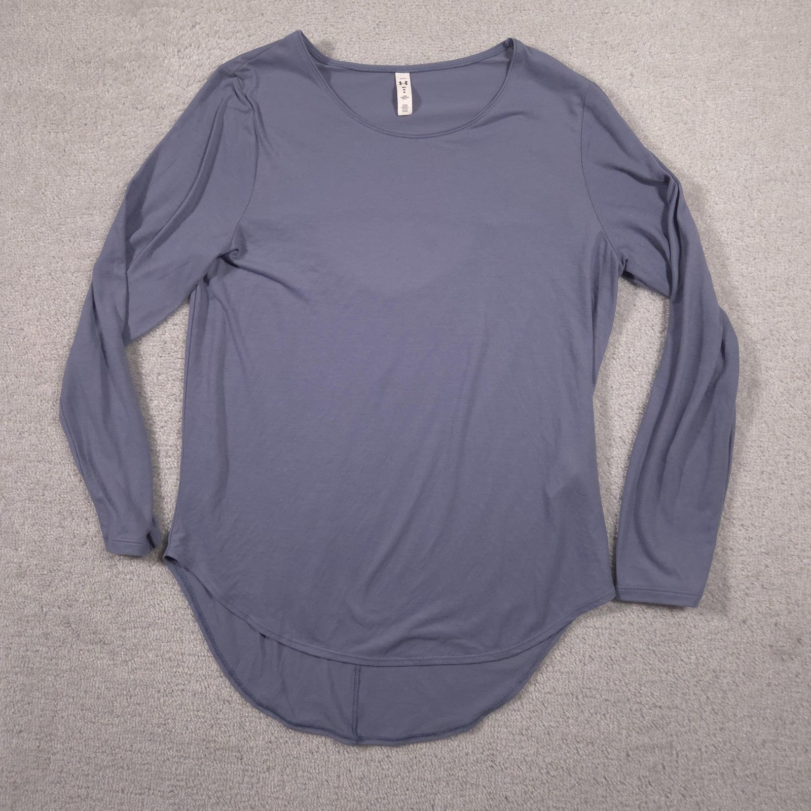 Under Armour Shirt Womens Medium Blue Long Sleeve Open Back Keyhole Athletic Top