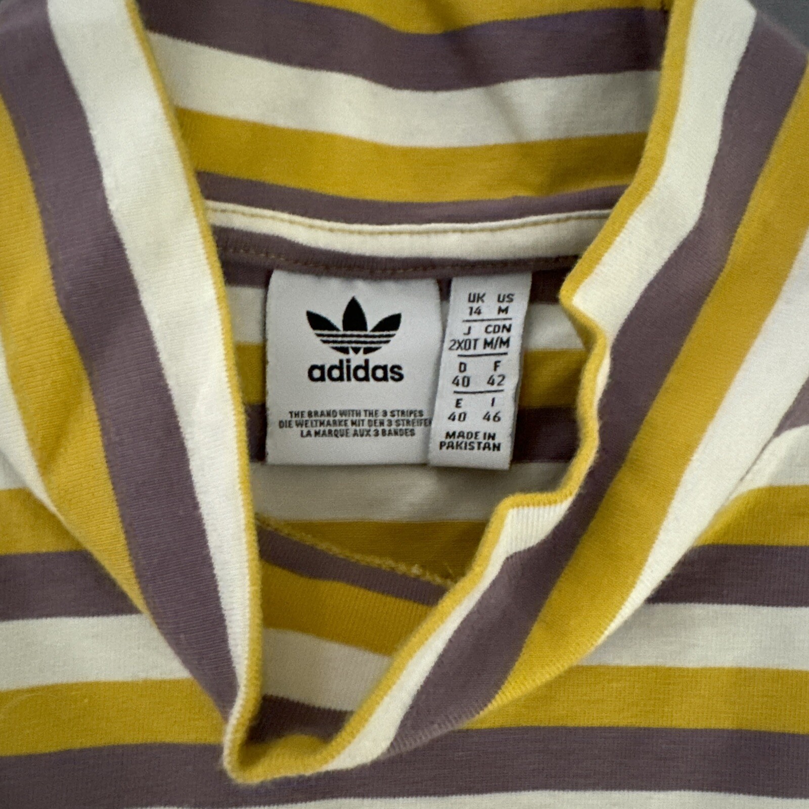 🔥 Adidas Womens Long Sleeve Polyester Pullover Medium Striped Athletic Running