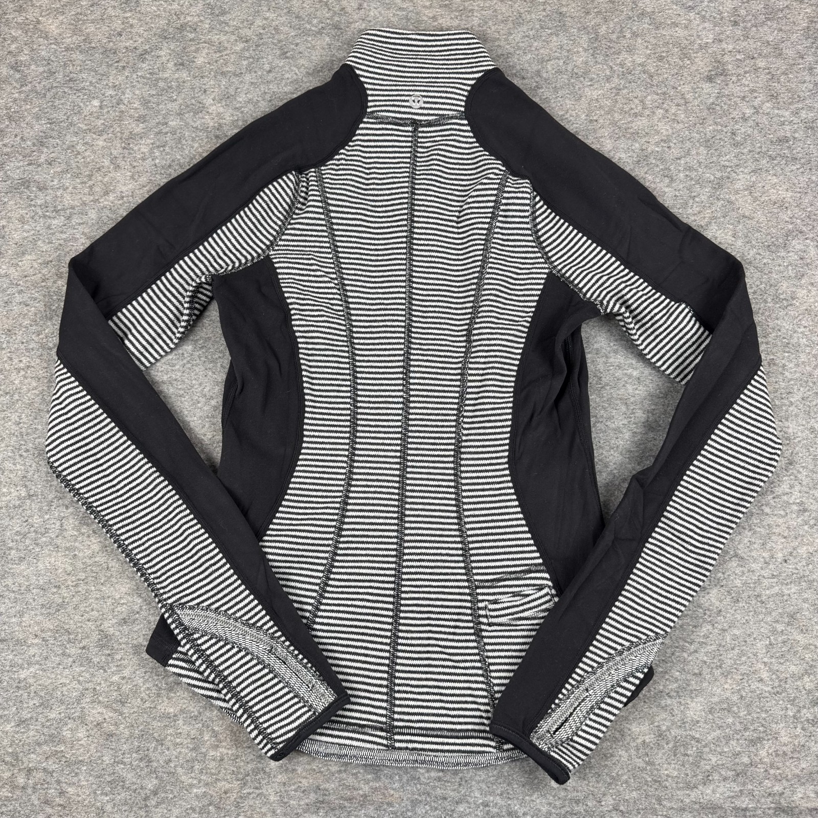 Lululemon Run U-Turn Pullover Rulu Mini Check Pique Black White Womens 4