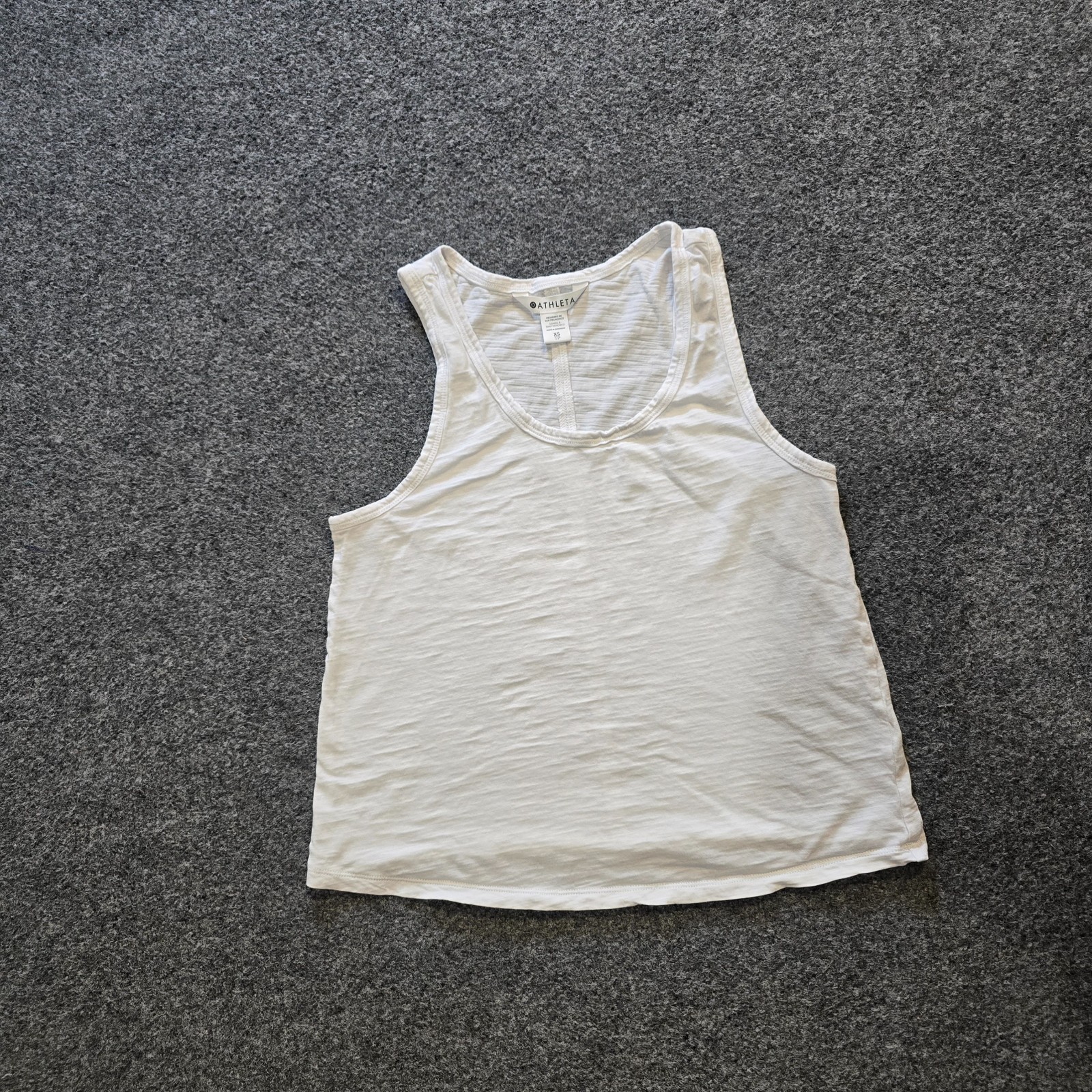 Athleta Top Womens Size XS White Slub Knit Racerback Tank Basic Capsule Lounge