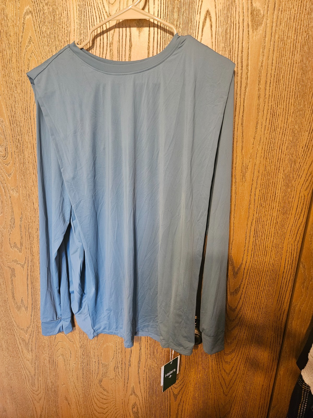 NWT Halara Lg Round Neck Long Sleeve Ruched Yoga Sports Top-UPF50+ – $27.95 MSRP
