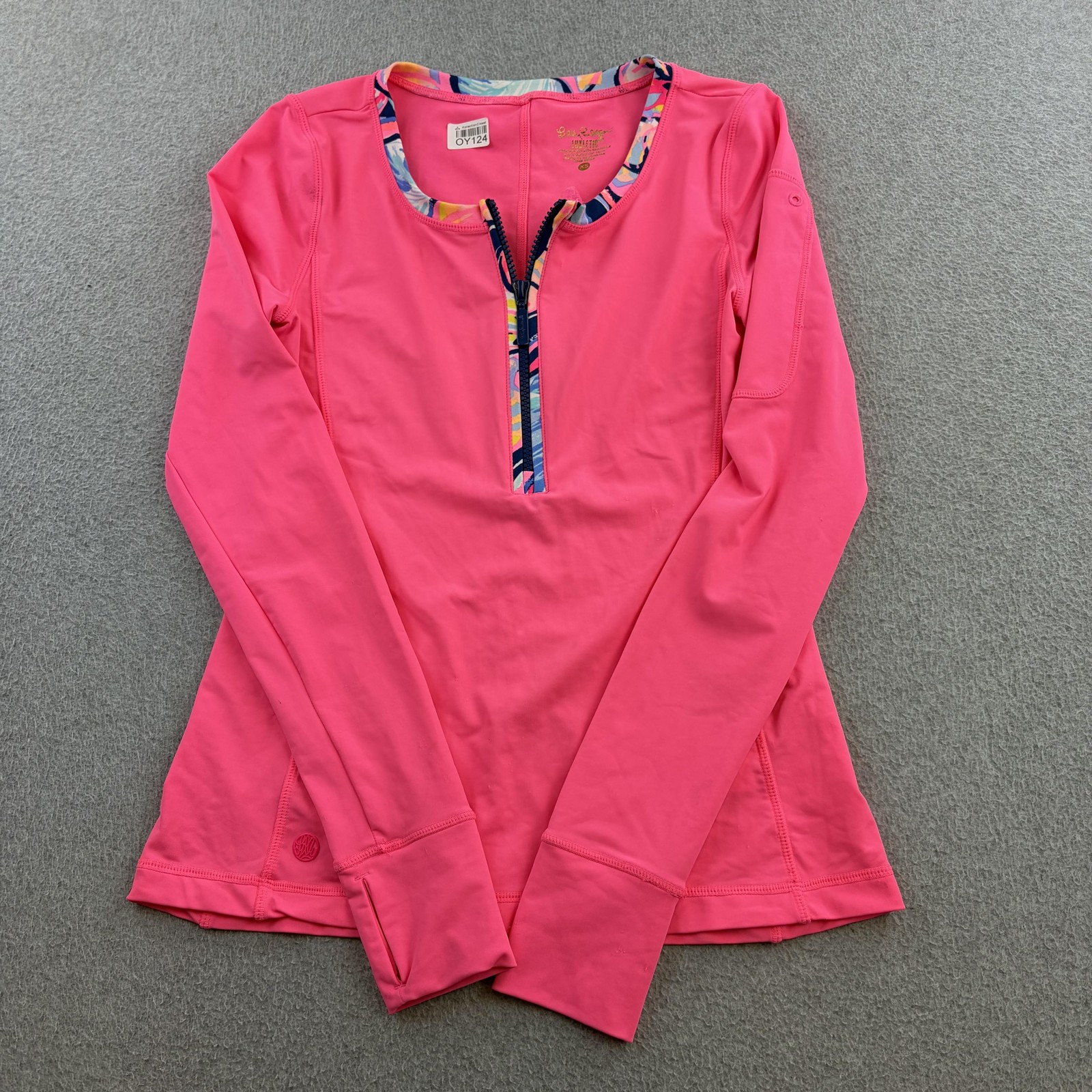 Lilly Pulitzer Shirt Womens XS Pink Luxletic 1/4 Zip Long Sleeve Athletic Top