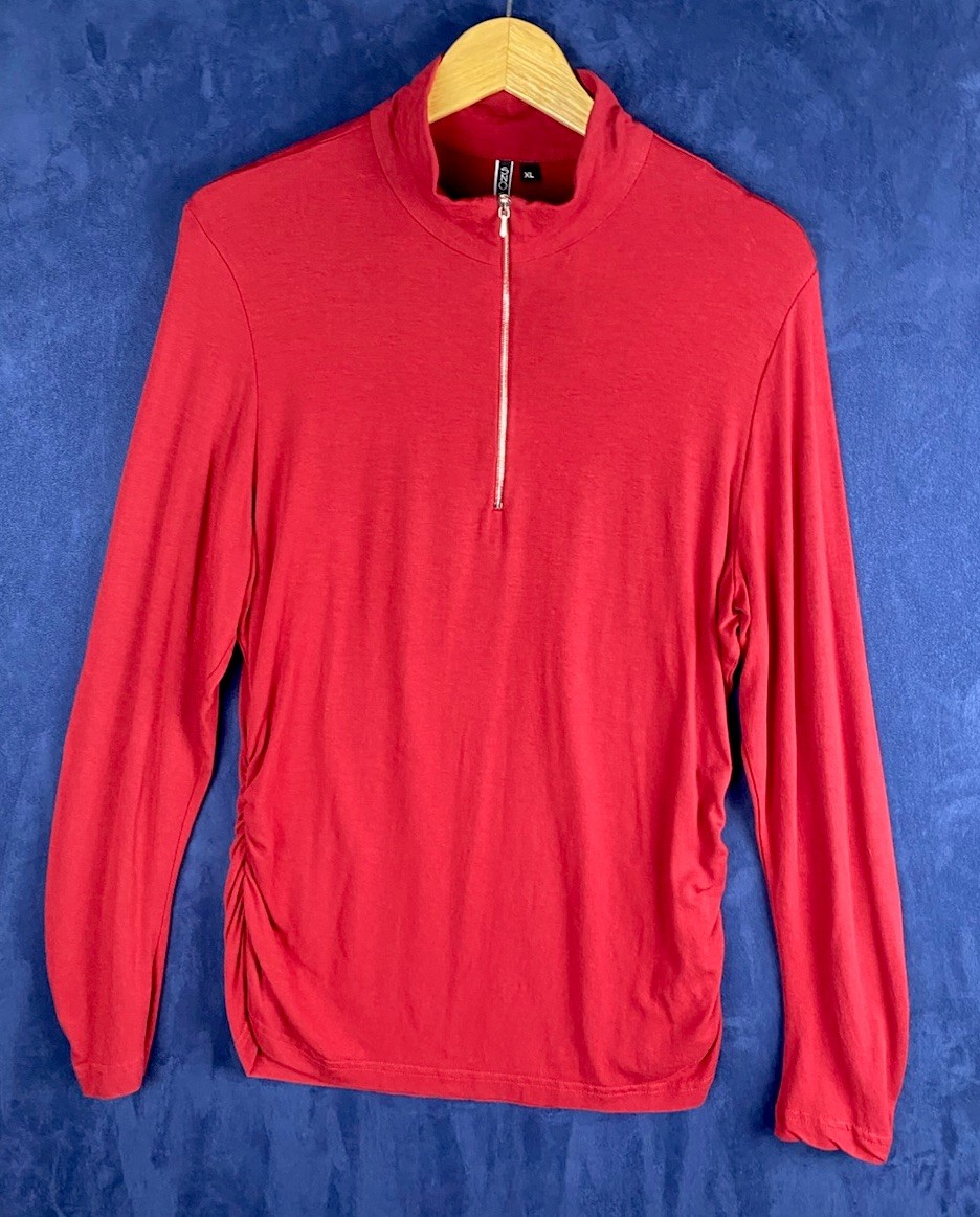 Sno Skins Red 1/4 Zip Long Sleeve Top Sz. XL Basic Athletic wear
