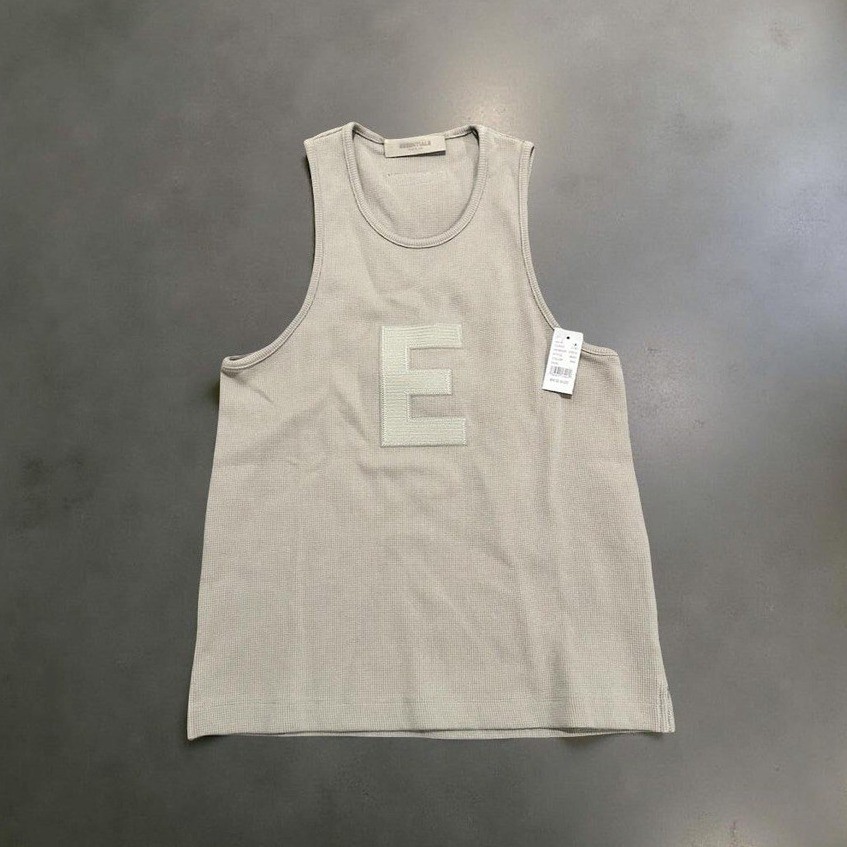 Fear of God Essentials Waffle Knit Tank Top – Light Oatmeal – Size Medium NWT