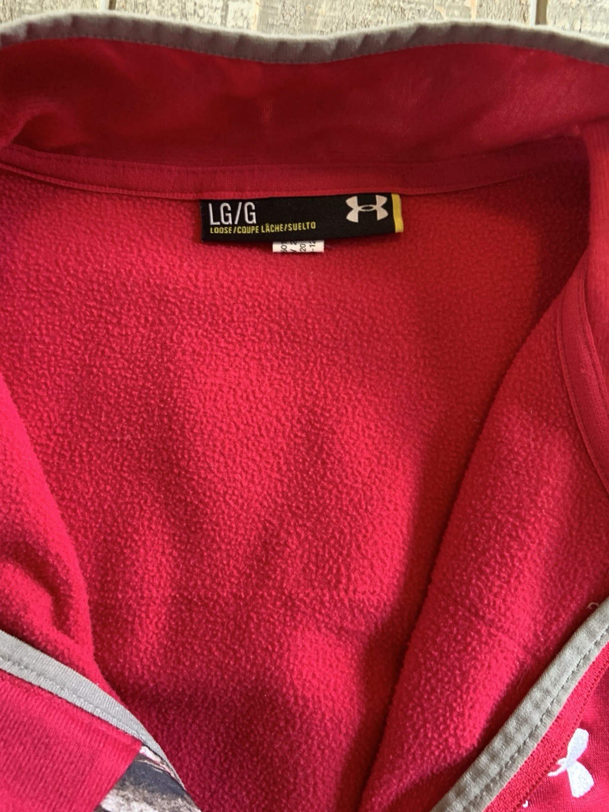 Under Armour Realtree Pullover Women’s Large Red Camo Cold Gear 1/4 Zip Fleece