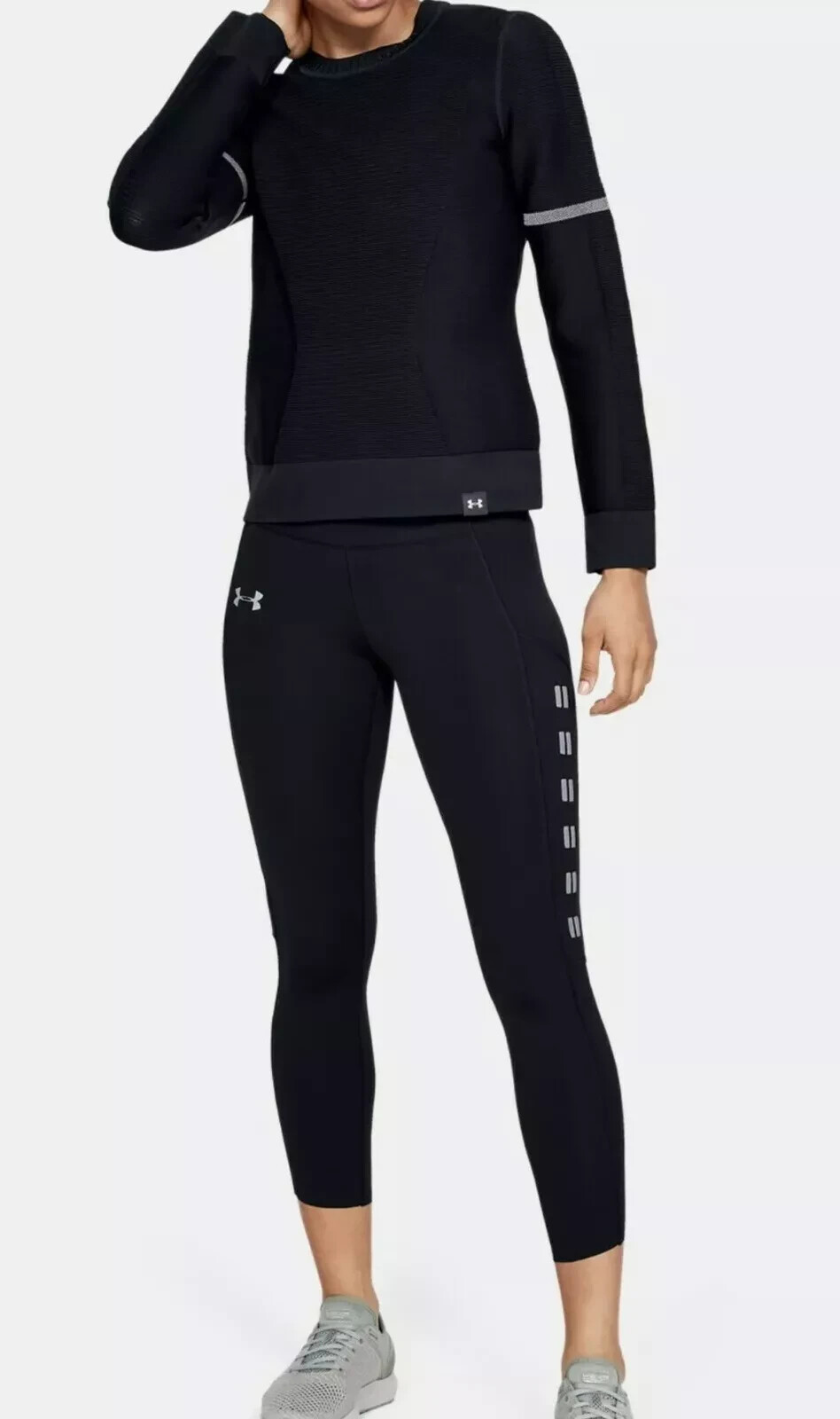 Under Armour Intelliknit Phantom Black Cold Weather Running Sweater 1344424 Sz.S