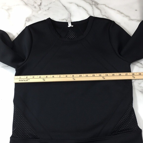 Fabletics Black Athletic Top Womens Small Long Sleeve Tee Neoprene