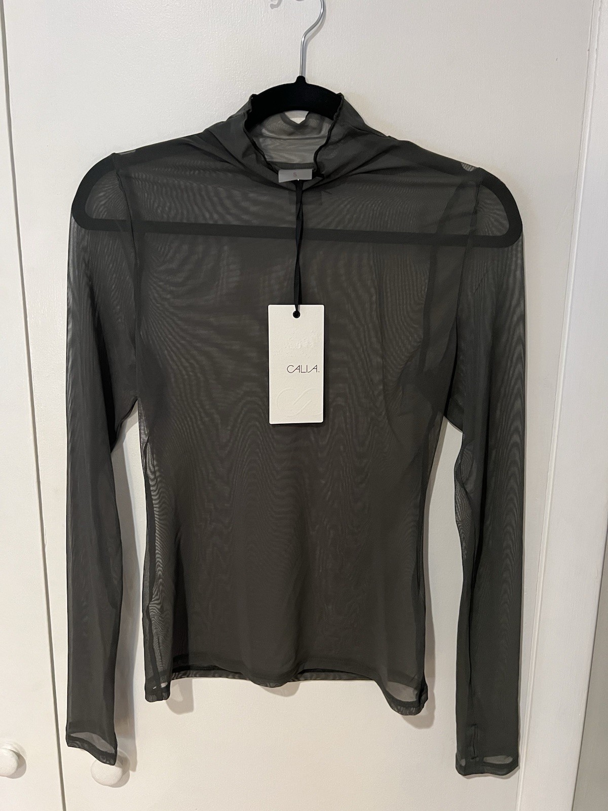 CALIA by Carrie Underwood Draped Funnel Long Sleeve Top NWT Ivy Grn MSRP $58 – S