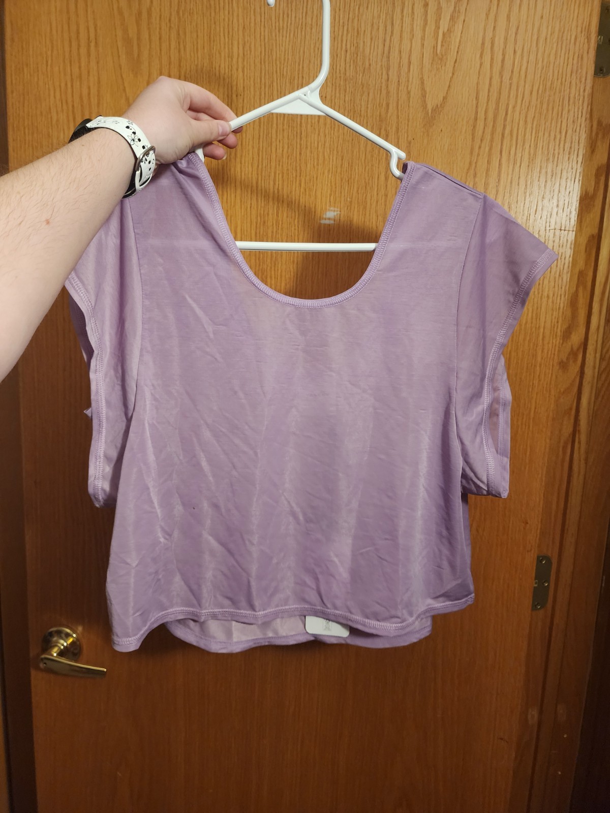 NWT Varley Landon Crop Lightweight Purple Women’s Activewear T-Shirt Scoop Neck