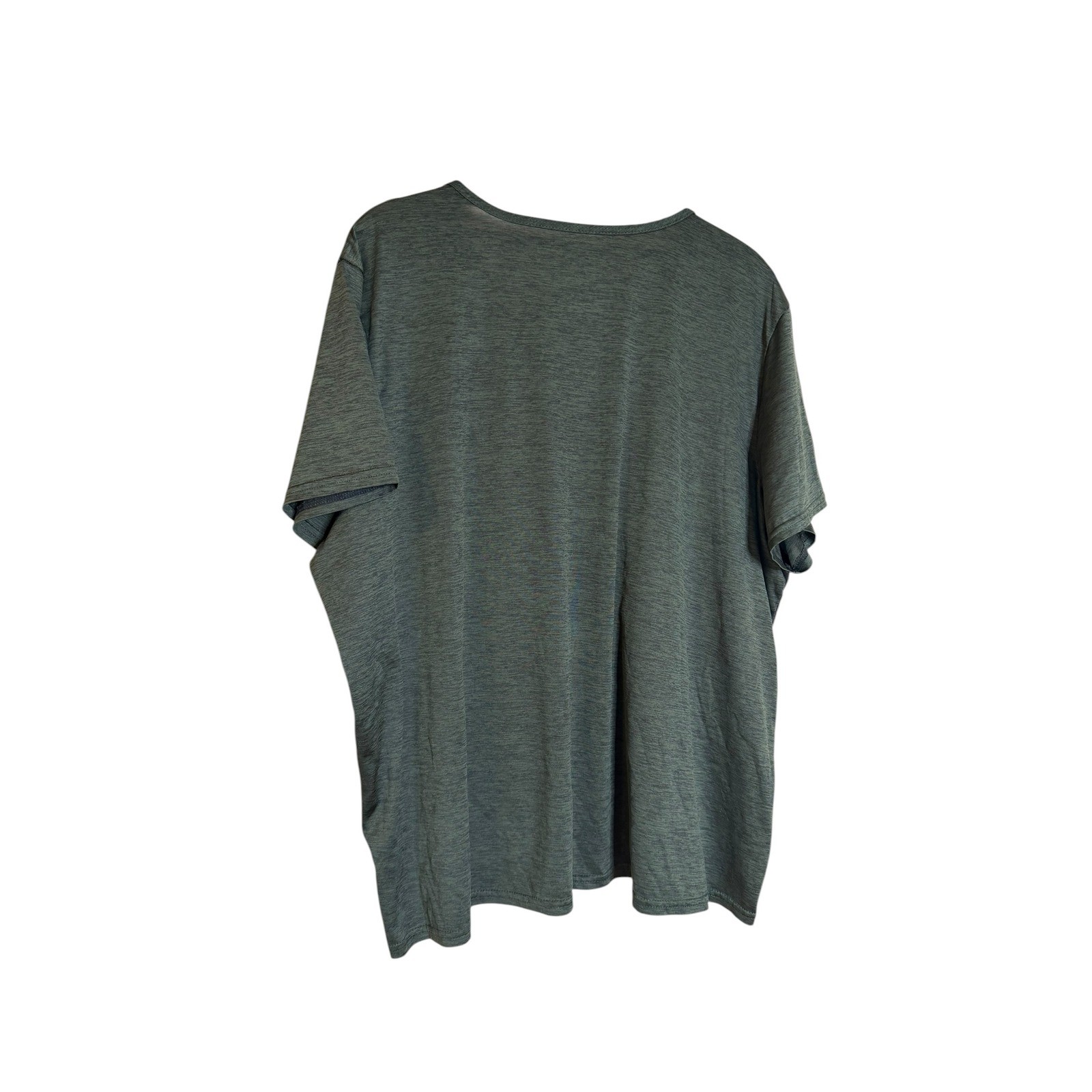 Real Essentials Womens V-Neck Active T-Shirt Heather Green Size 3X Athleisure