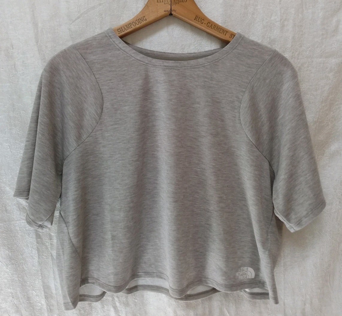 Boxy Tee Cropped W Size Lg Beach Top Gray Workout Lounge Volleyball North Face