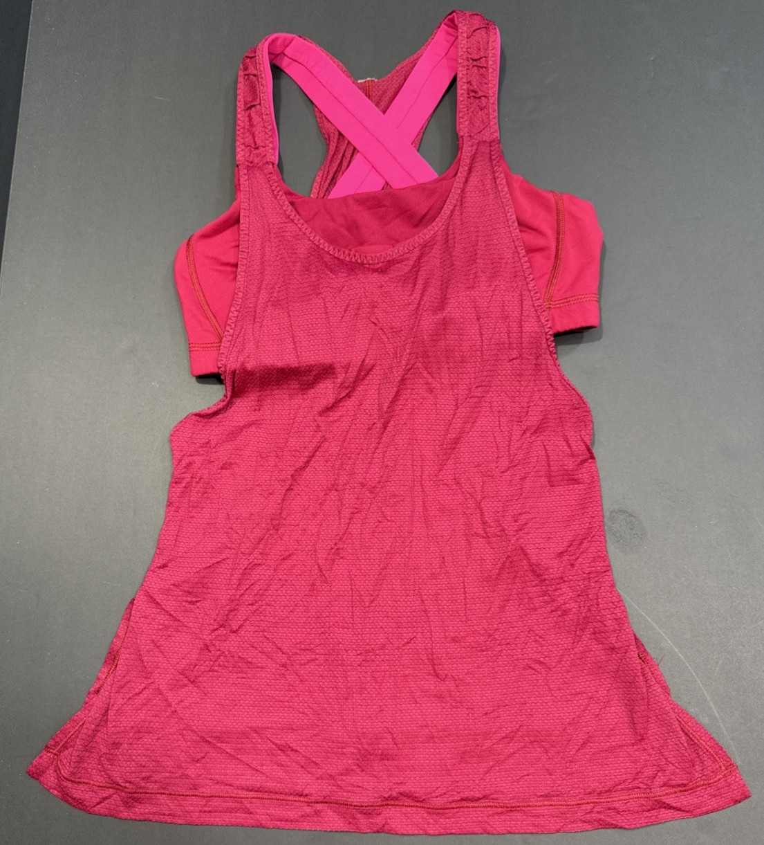 Lululemon Tank Top Bra Red Pink Luxury Designer Athletic Lounge Preppy 6