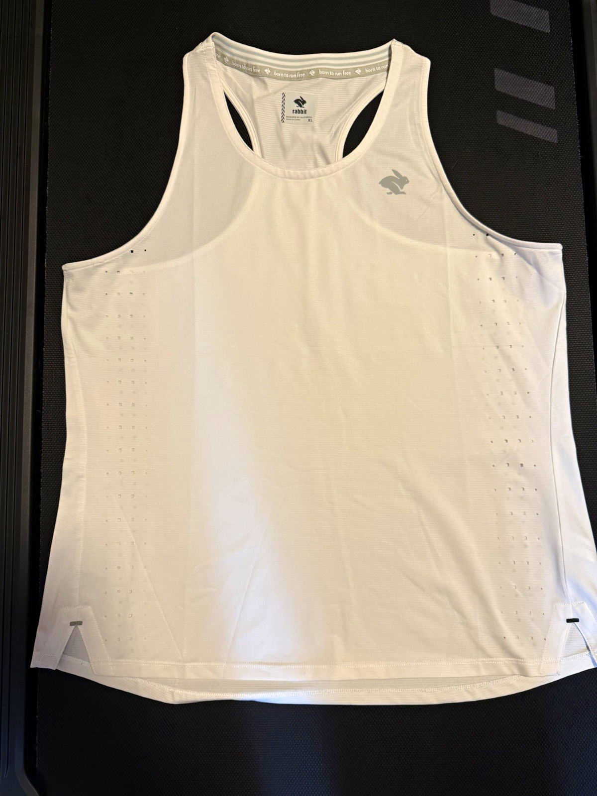 rabbit Women’s White Racerback Running Tank Top XL Breathable Stretch