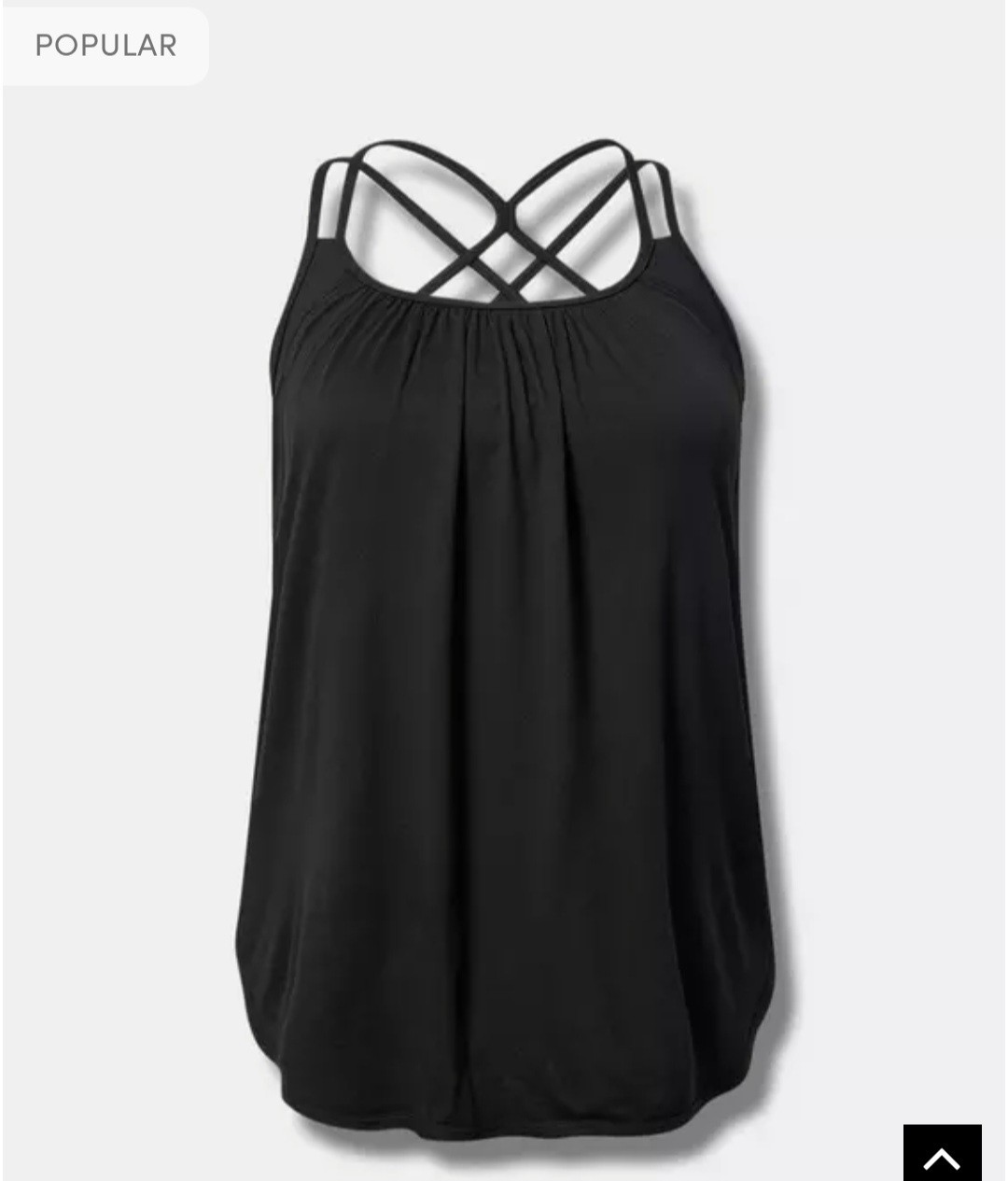 Torrid Performance Cotton Scoop Neck Active Tank Top With Bra Black Size 3X #B42