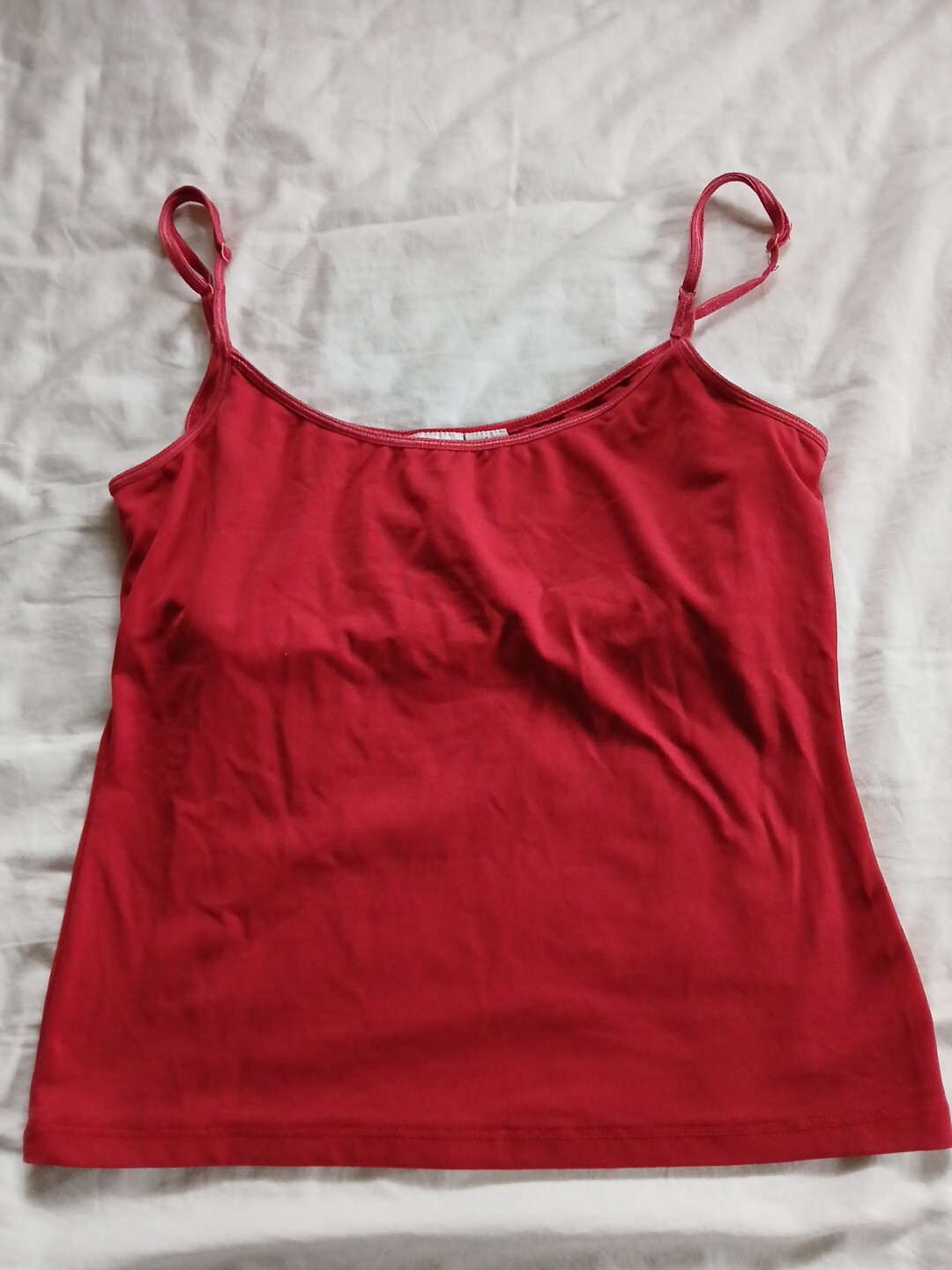 Signal Nylon Bland Womens Red Stretch Tank Size M, L Blouse Top Bra Flexible