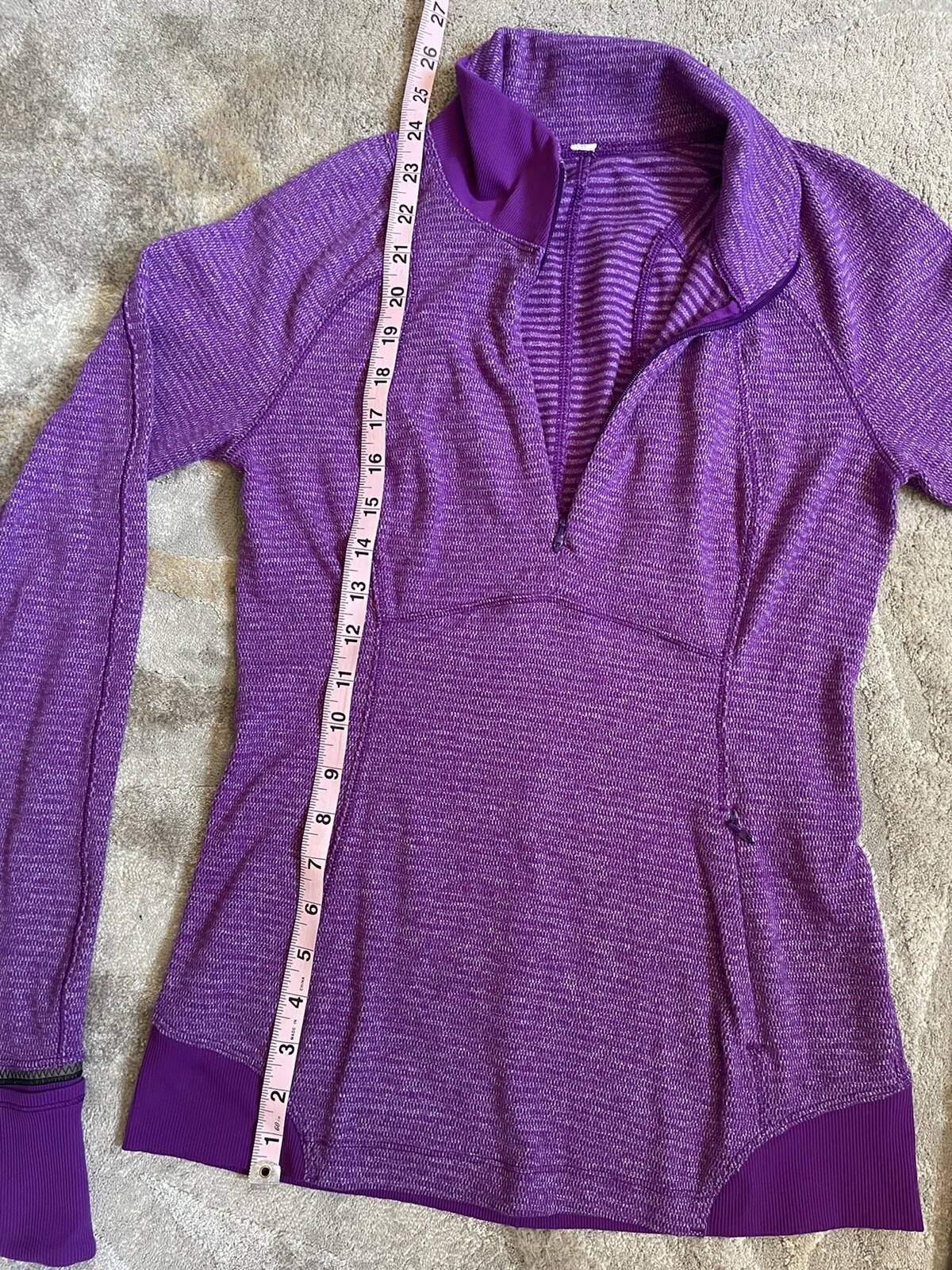 Lululemon Runderful Half Zip Pullover Size 4 Tender Violet Mini Check Pique