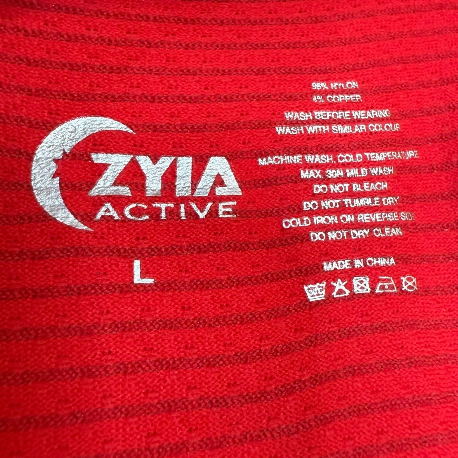 Zyia Active Copper Charged Red Seamless Racerback Tank Large