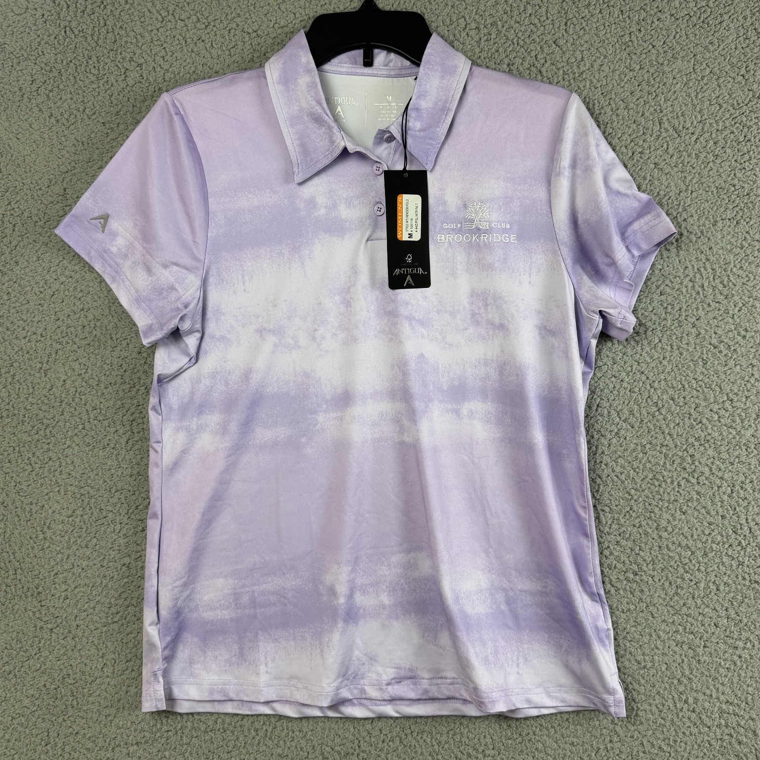 Antigua Women’s Render Polo Medium Lavender Golf Club Shirt Performance