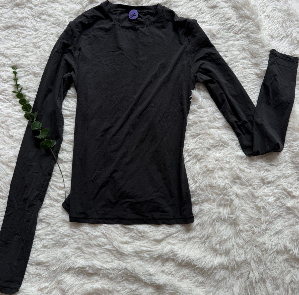 Skims Women’s Onyx Soft Smoothing Long Sleeve Crew Neck Shirt S