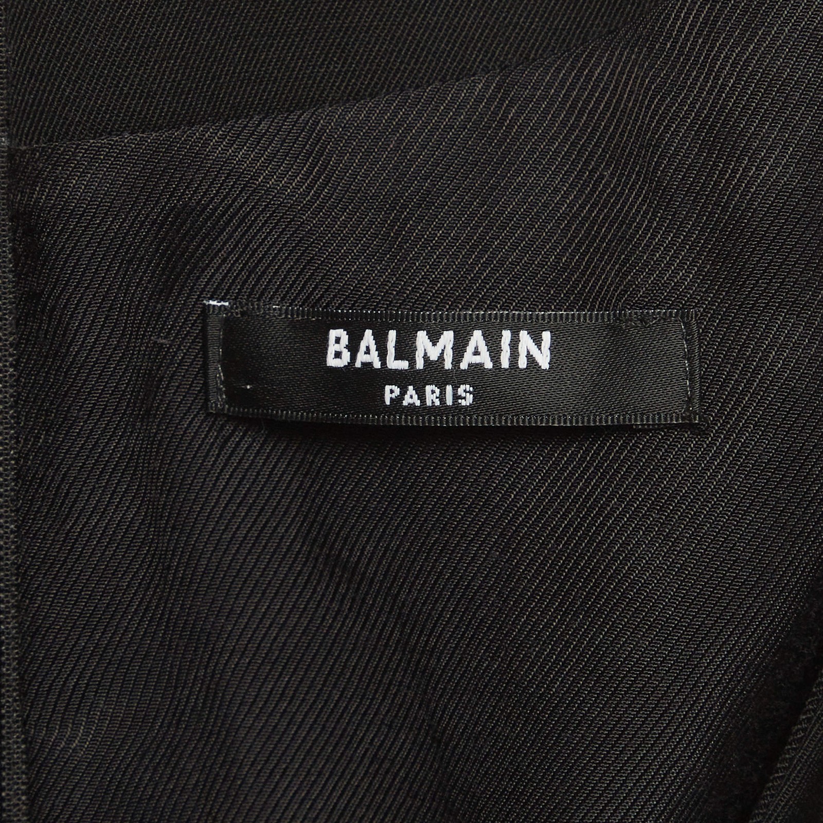 Balmain Black Wool DoubleBreasted Flared Jumpsuit S